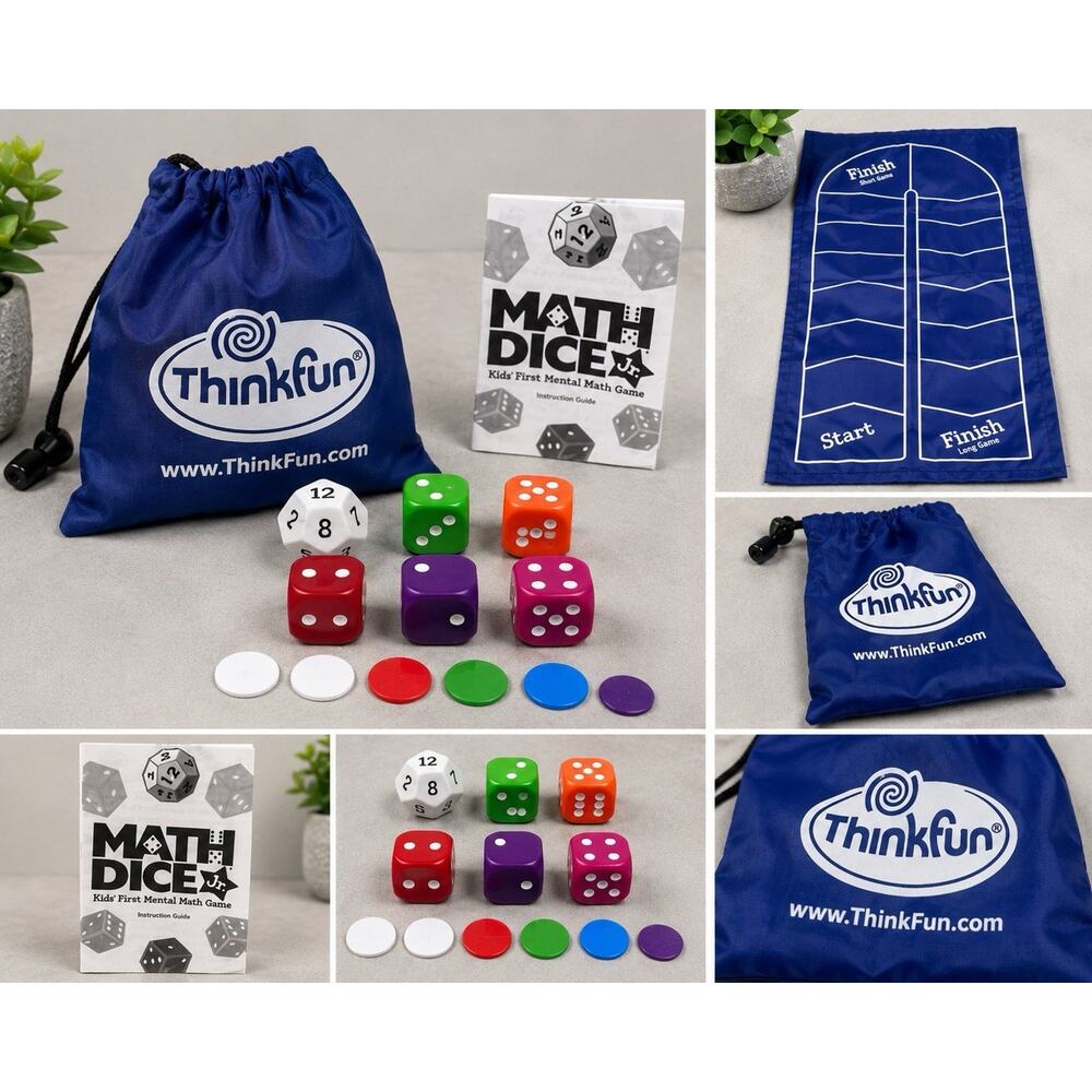 ThinkFun Math Dice Jr Educational Travel Game Complete w/ Bag STEM Homeschool